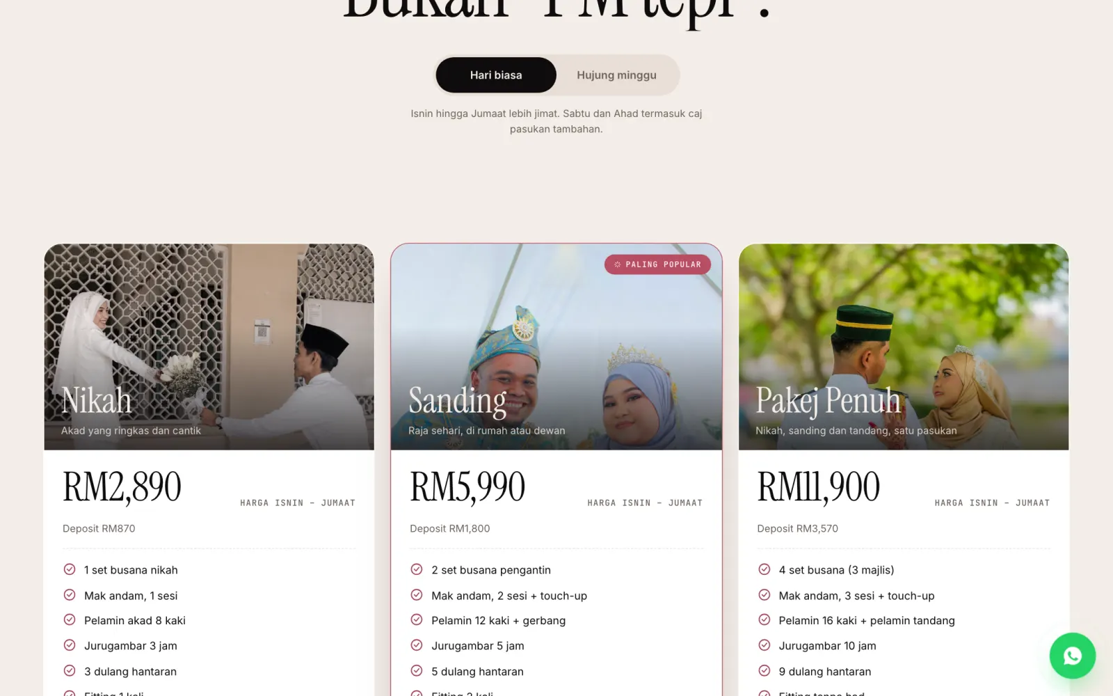 Tekat: Pakej + togol hari