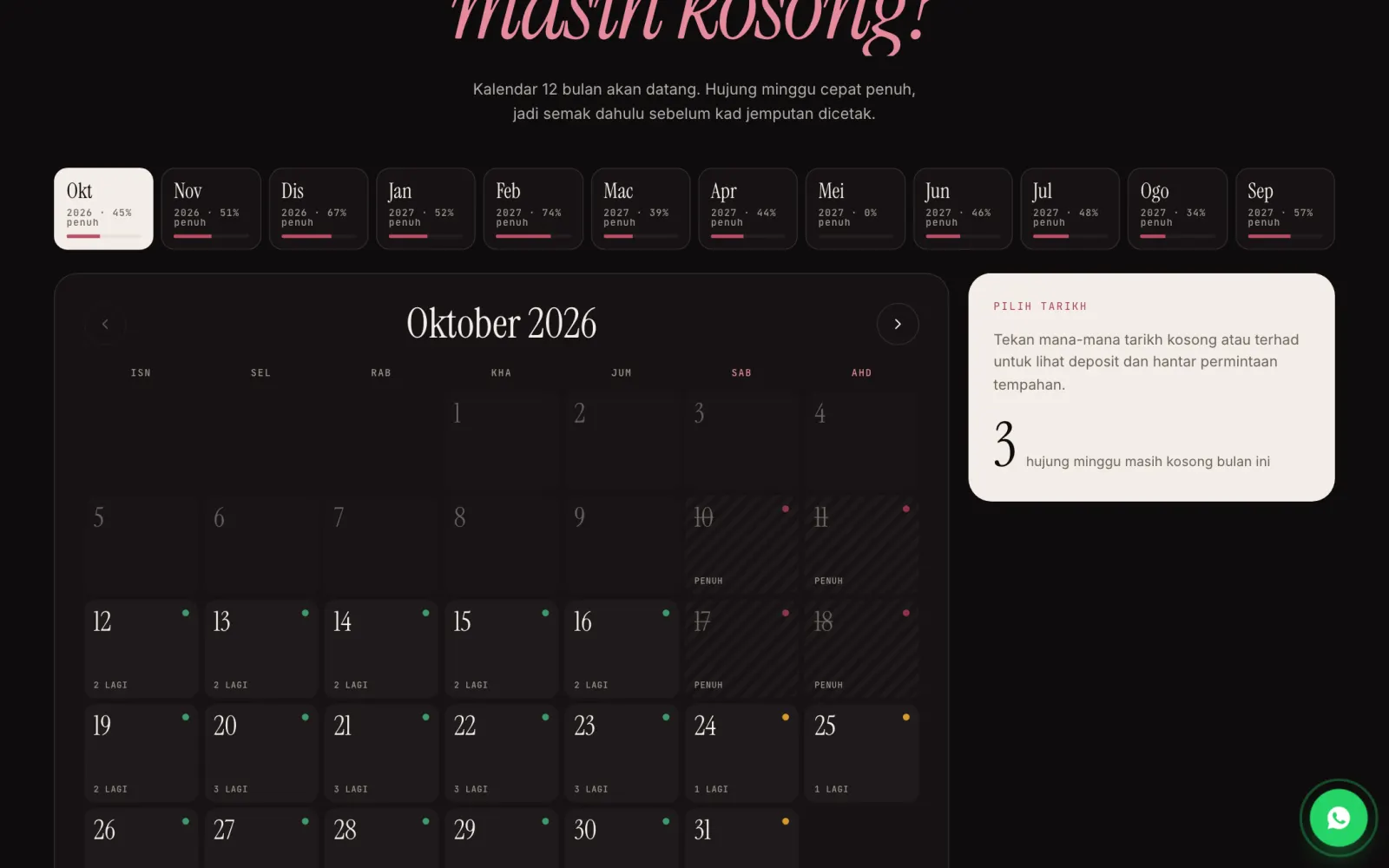 Tekat: Kalendar 12 bulan